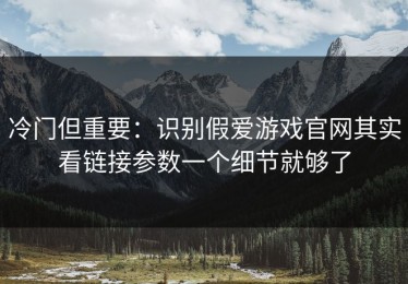 冷门但重要：识别假爱游戏官网其实看链接参数一个细节就够了