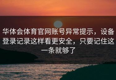 华体会体育官网账号异常提示，设备登录记录这样看更安全，只要记住这一条就够了