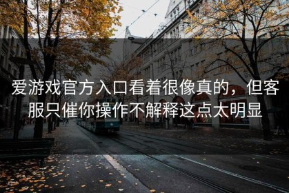 爱游戏官方入口看着很像真的，但客服只催你操作不解释这点太明显