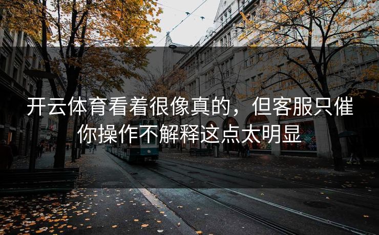开云体育看着很像真的，但客服只催你操作不解释这点太明显
