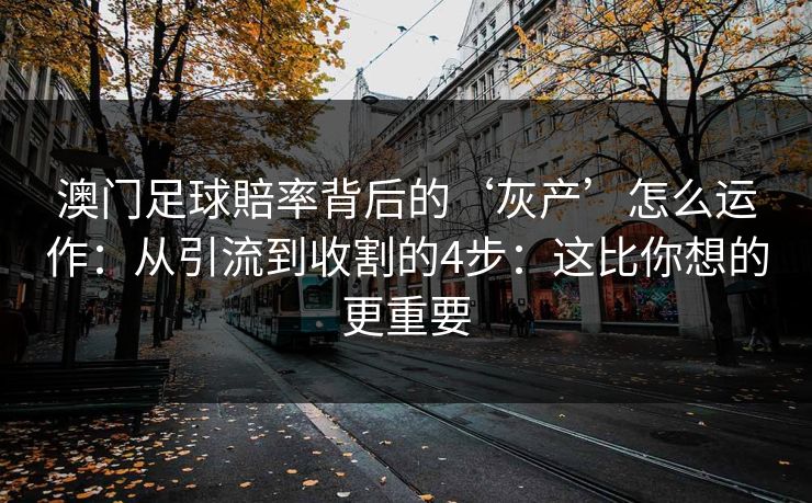 澳门足球賠率背后的‘灰产’怎么运作：从引流到收割的4步：这比你想的更重要