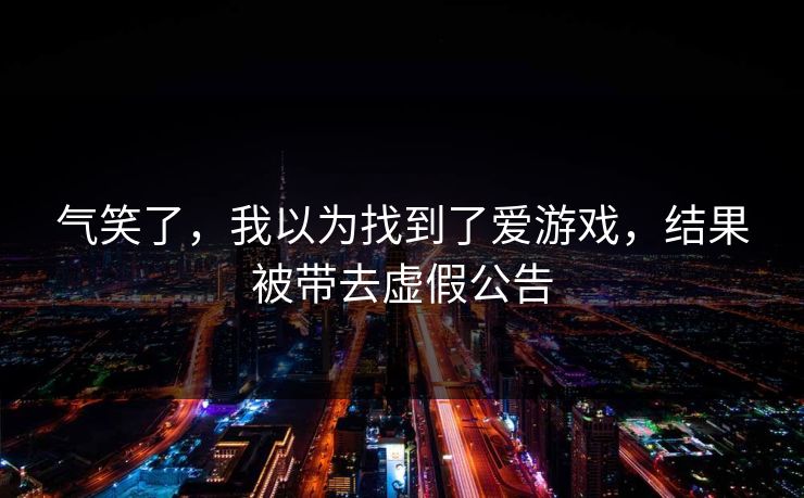 气笑了，我以为找到了爱游戏，结果被带去虚假公告